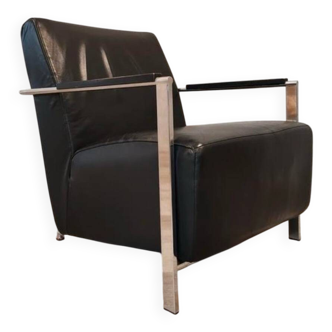 Vintage Design Armchair by Harvink – Black Leather