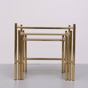 Brass nesting tables Hollywood Regency 1970s France