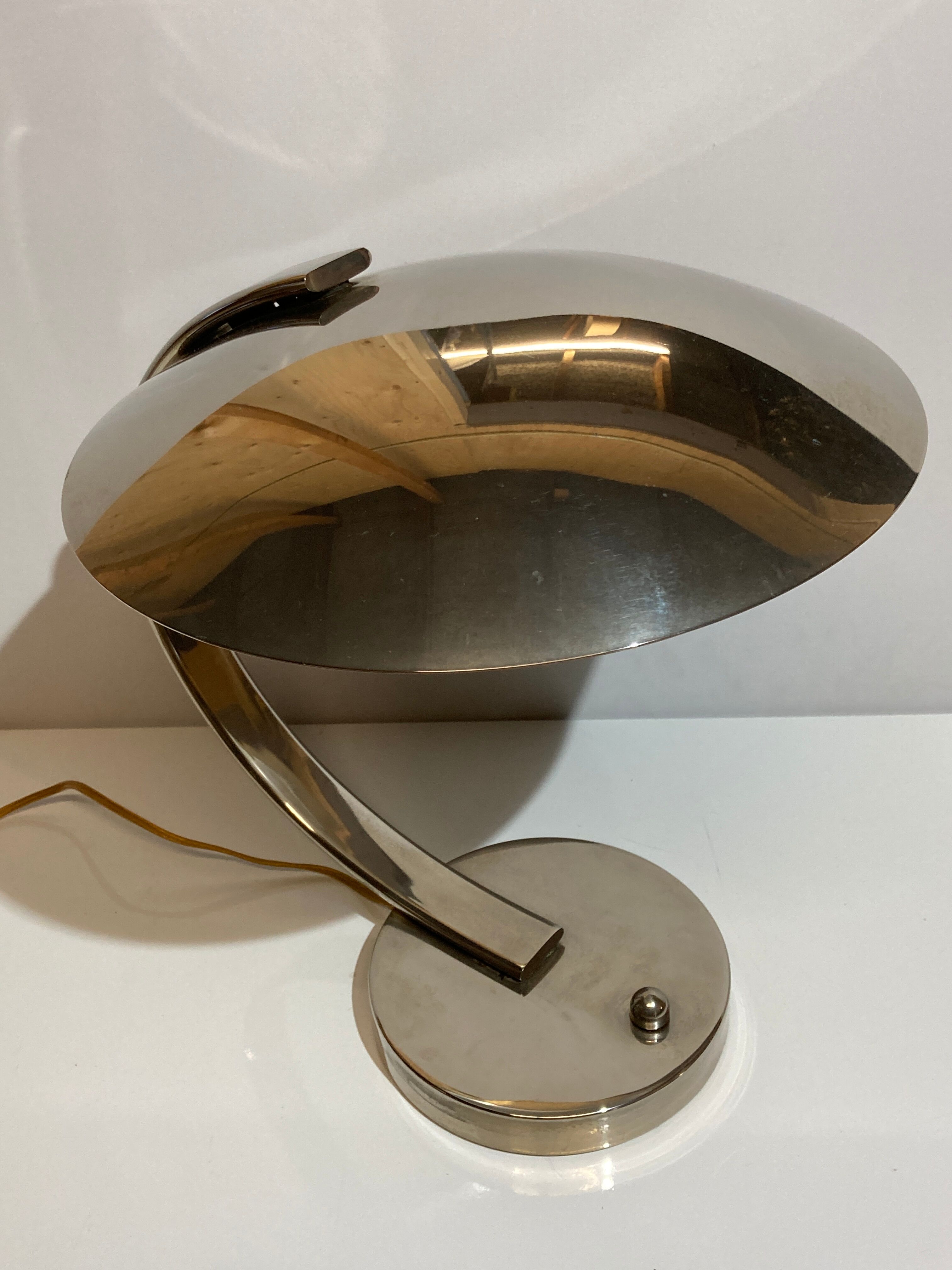 Pair of UFO Art Deco style desk or table lamps by Disderot for Soka, France 1970s