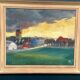 Original Swedish Oil On Panel – “Village” By A.G. – Dated 1948 – Vintage & Framed