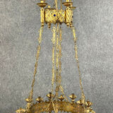 Gotique church chandelier in gilded bronze dating from the 19th century