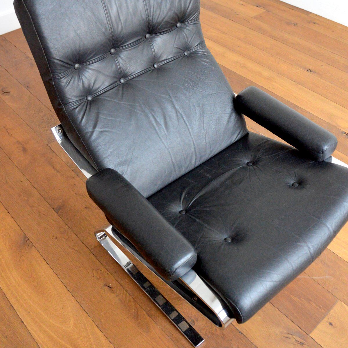 Leather lounge armchair by Reinhold Adolf for horn, 1960s