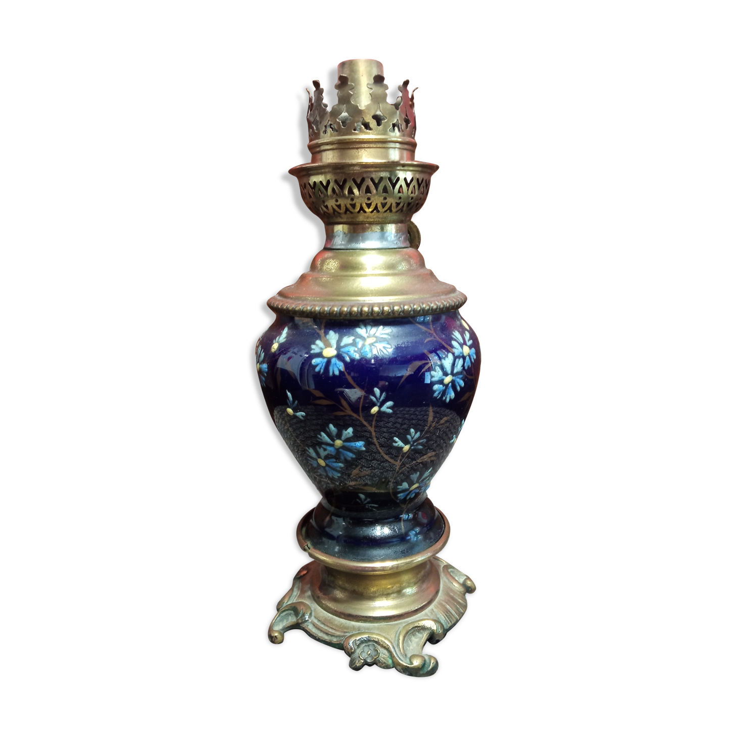 Ceramic oil foot lamp