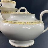 Limoges porcelain tea set Bernardaud Teapot sugar bowl milk pot cups
