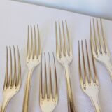 6 Christofle art deco style silver plated forks