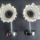 Pair of vintage 1970s chrome wall sconces.