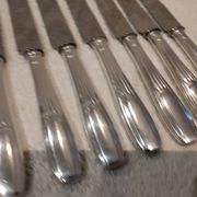 12 dessert knives with silver metal handles, goldsmith SFAM art deco