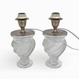 Pair of lamps "Ermenonville" signed Lalique - Crystal, vintage 1960s