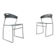 Set of stackable chairs model Juliette in postmodern Italian metal by Hannes Wettstein for Cerruti Baleri, 1980s.