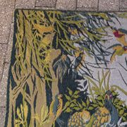 Large Aubusson tapestry "Verdure with birds" signed