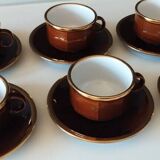6 Rosler porcelain cups and saucers Parisian bistro type coffee cappuccino