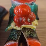 Antique slip ceramic candlesticks
