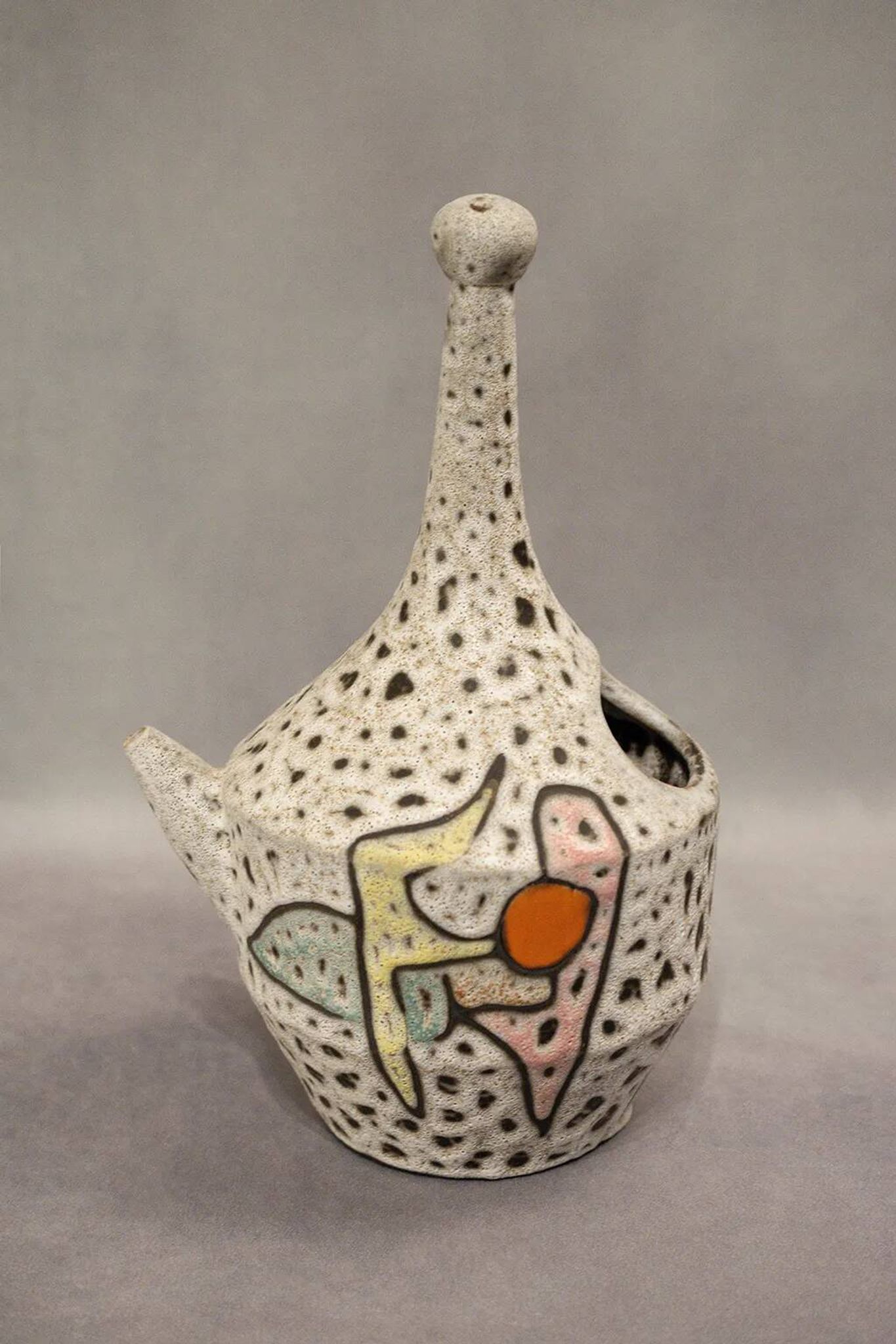 Fat lava jug abstract decoration Marius Bessone Vallauris - Mid-century 60