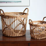 Set of 2 rattan baskets