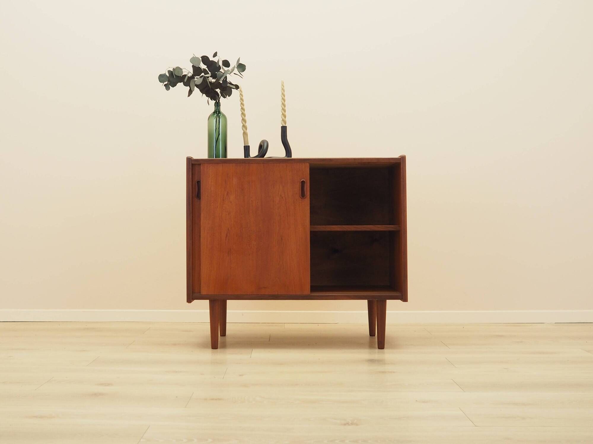 Danish Teak Cabinet with Sliding Doors, 1970s