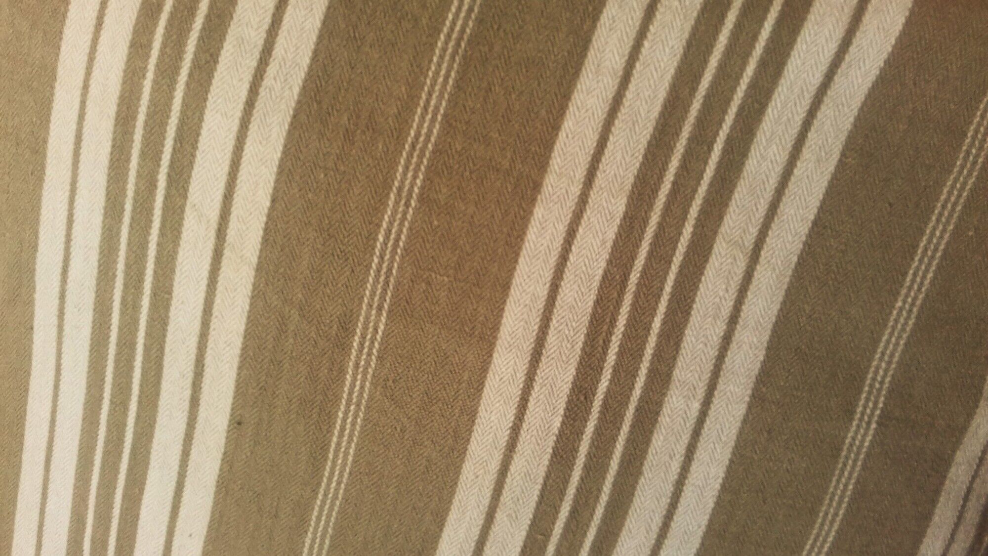 Old mattress canvas cushion khaki stripes square 45 cm chic campaign