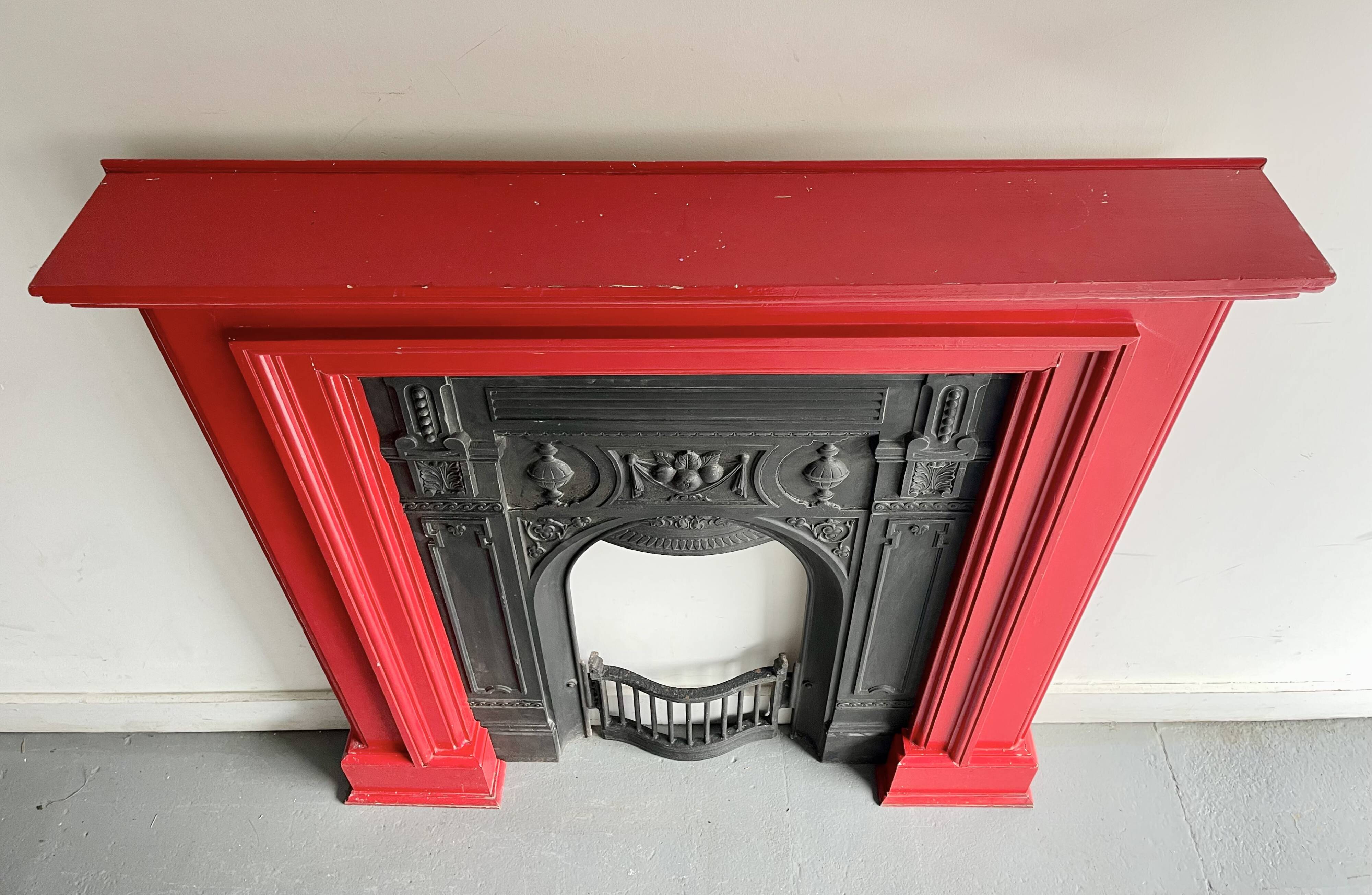 Cast Iron Fireplace with Wooden Surround