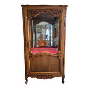 Vitrine de style Louis XV en merisier – Fabrication française UNIFA