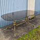 Smoked glass oval table 1970s