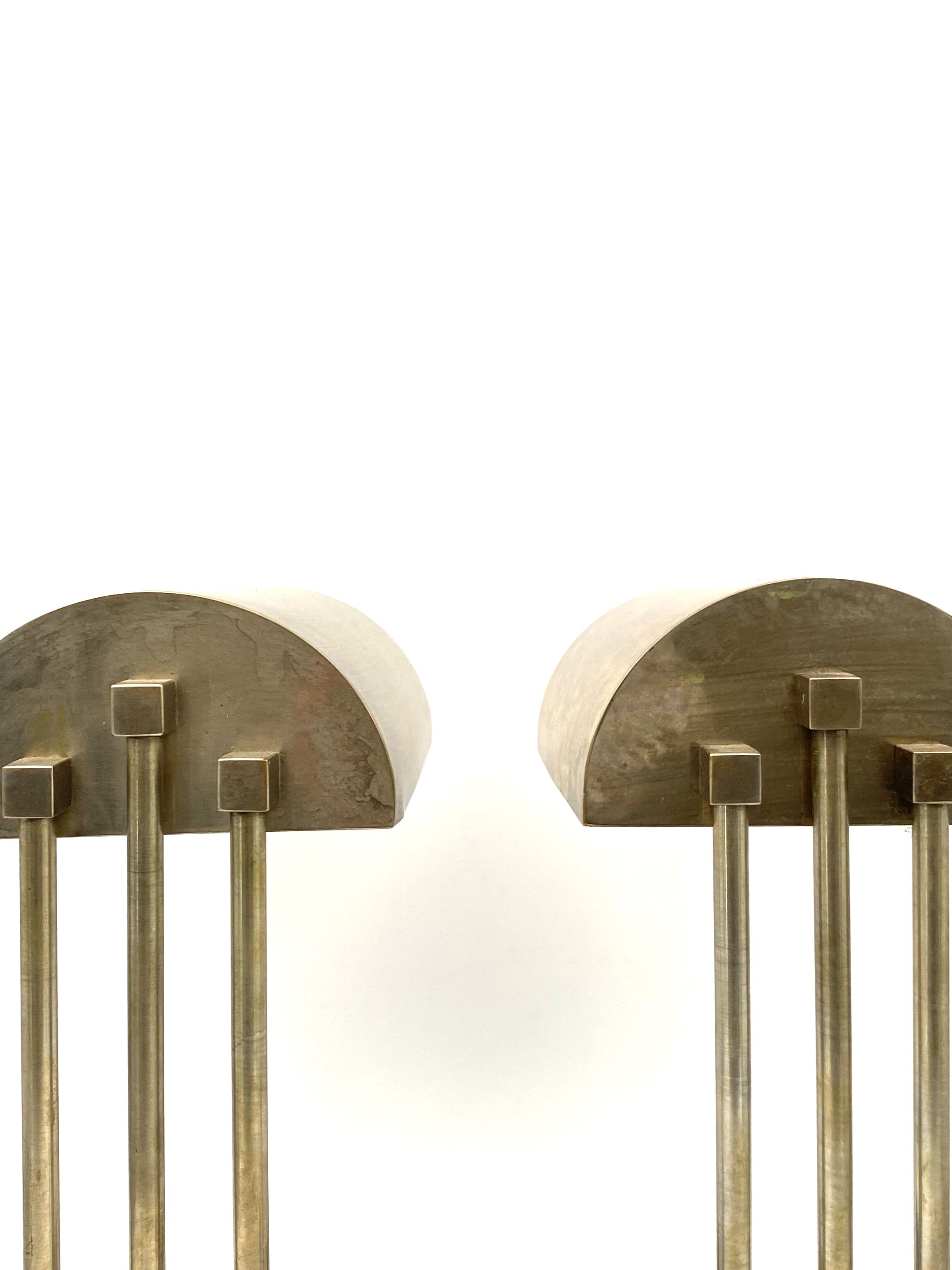 Diamant Art Studio Pair of Bauhaus cubist shaped Lamps. Marked 'New York 1938' & Numbered