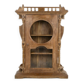 Carved wooden wall display case