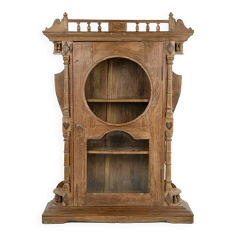 Carved wooden wall display case