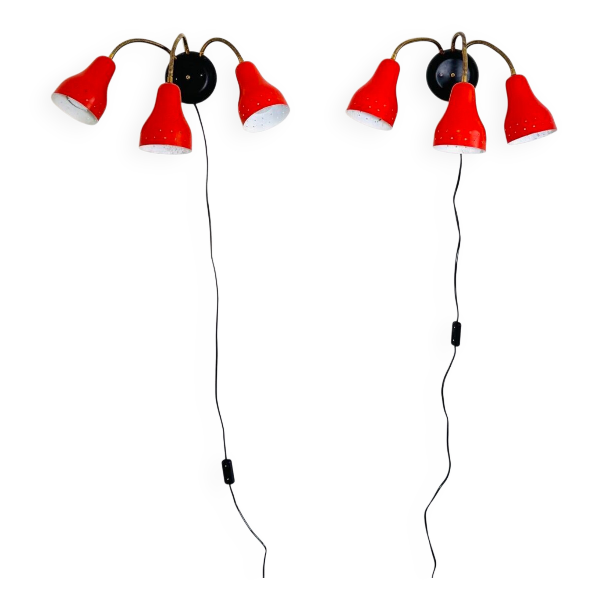 3-Armed Wall Lamp By H. Busquet For Hala Zeist, The Netherlands, 1950S