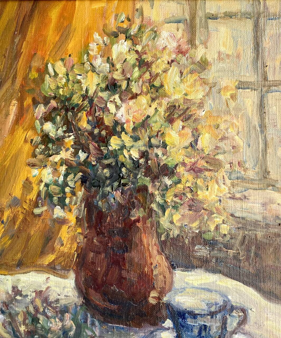 Still life with cup signed Peyranne, mid-20th century