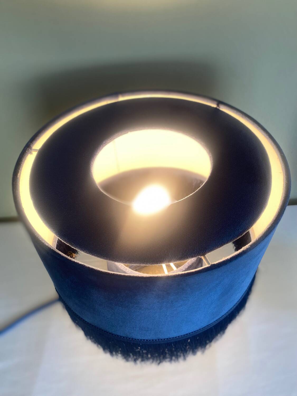 Blue velvet lamps