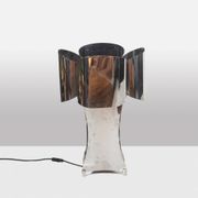 Lampe « quadrilobe » en métal poli. Années 1970.