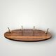 Vintage wall-mounted coat rack in wood and gold-tone aluminum – 1960s
