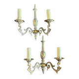 Paire d’appliques double feu anciennes en bronze- art nouveau