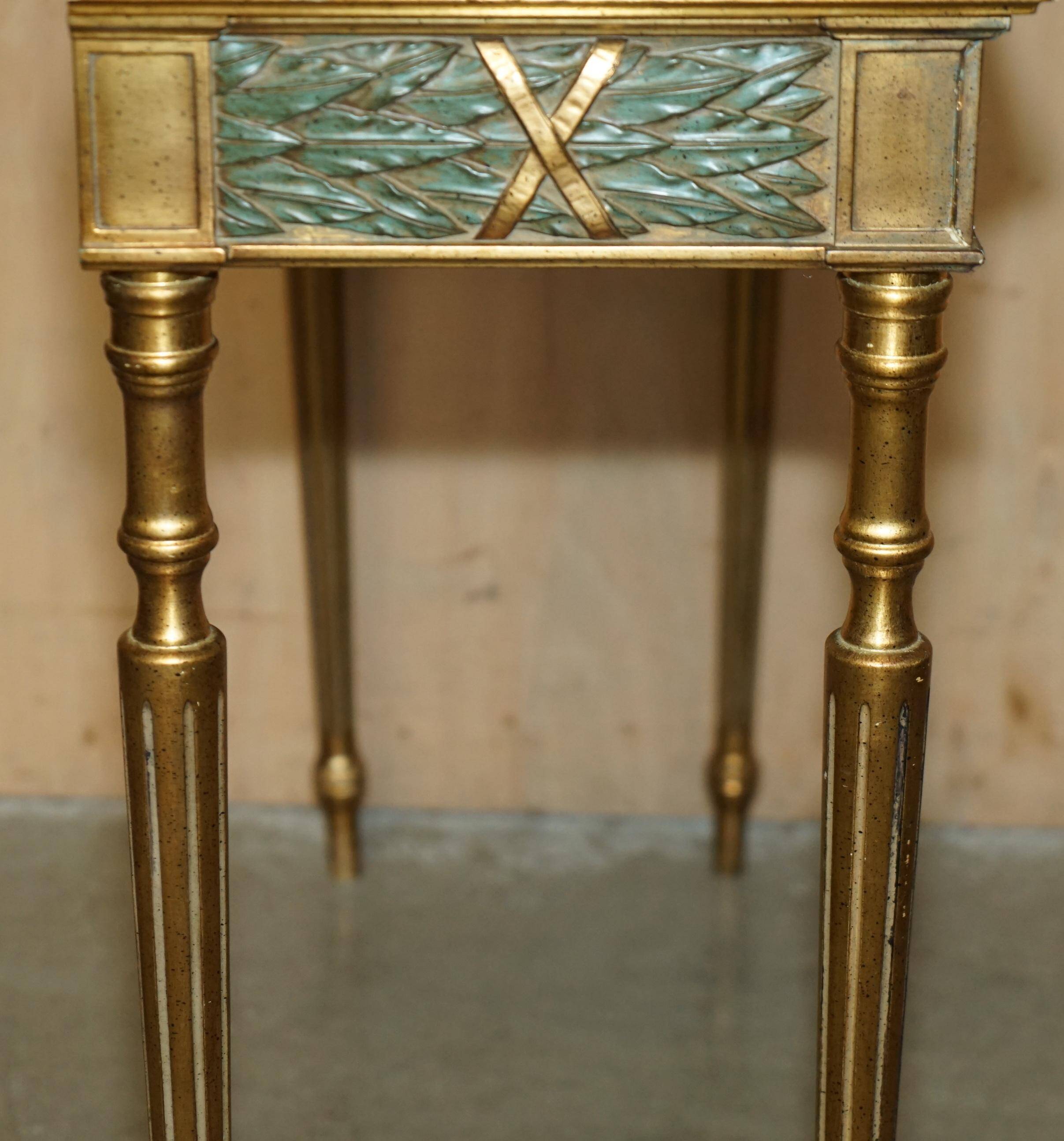 Italian vintage console with a glass mirror top.