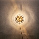 Smoked glass wall lamp or flush light by Glashütte Limburg