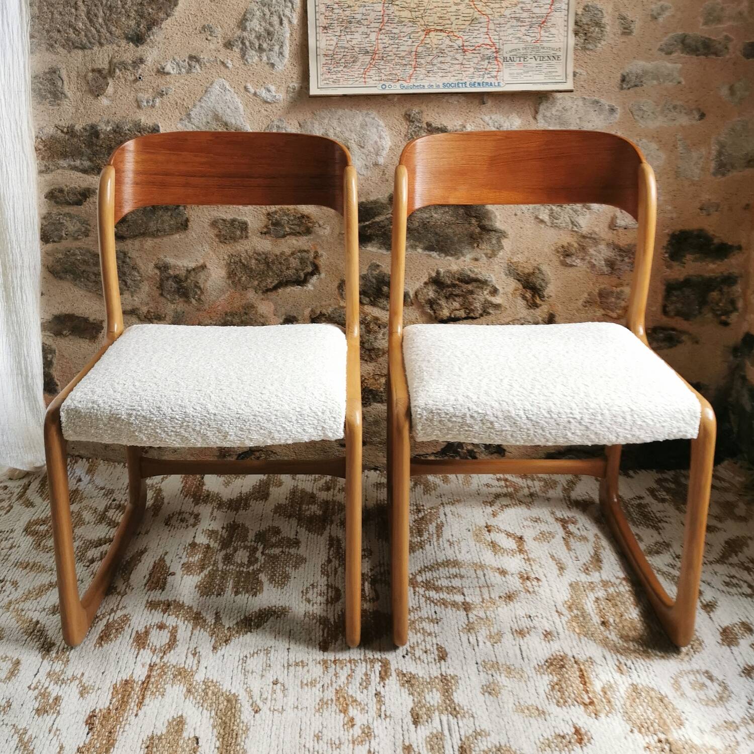 2 Baumann Traineau Chairs, Bemol restored