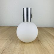 Space age opaline globe wall light, adjustable, and brushed metal, 1960s.