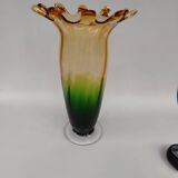 Very large two-tone glass vase, mid-20th century.