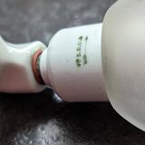 Old white porcelain wall lamp Art Deco 1930 tulip opalescent glass paste