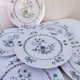 6 flat plates, Limoges porcelain, Bernardaud, Beijing No. 2