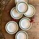 Lot de 7 assiettes creuses anciennes Salins - texas vert -