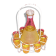 Service liquor Granita yellow glass with metal display stand, 60s/70s