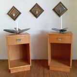 Pair of elm bedside tables