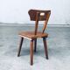 French Folk Art Rustic Dining Chair Set in Oak, 1940s, Set of 6