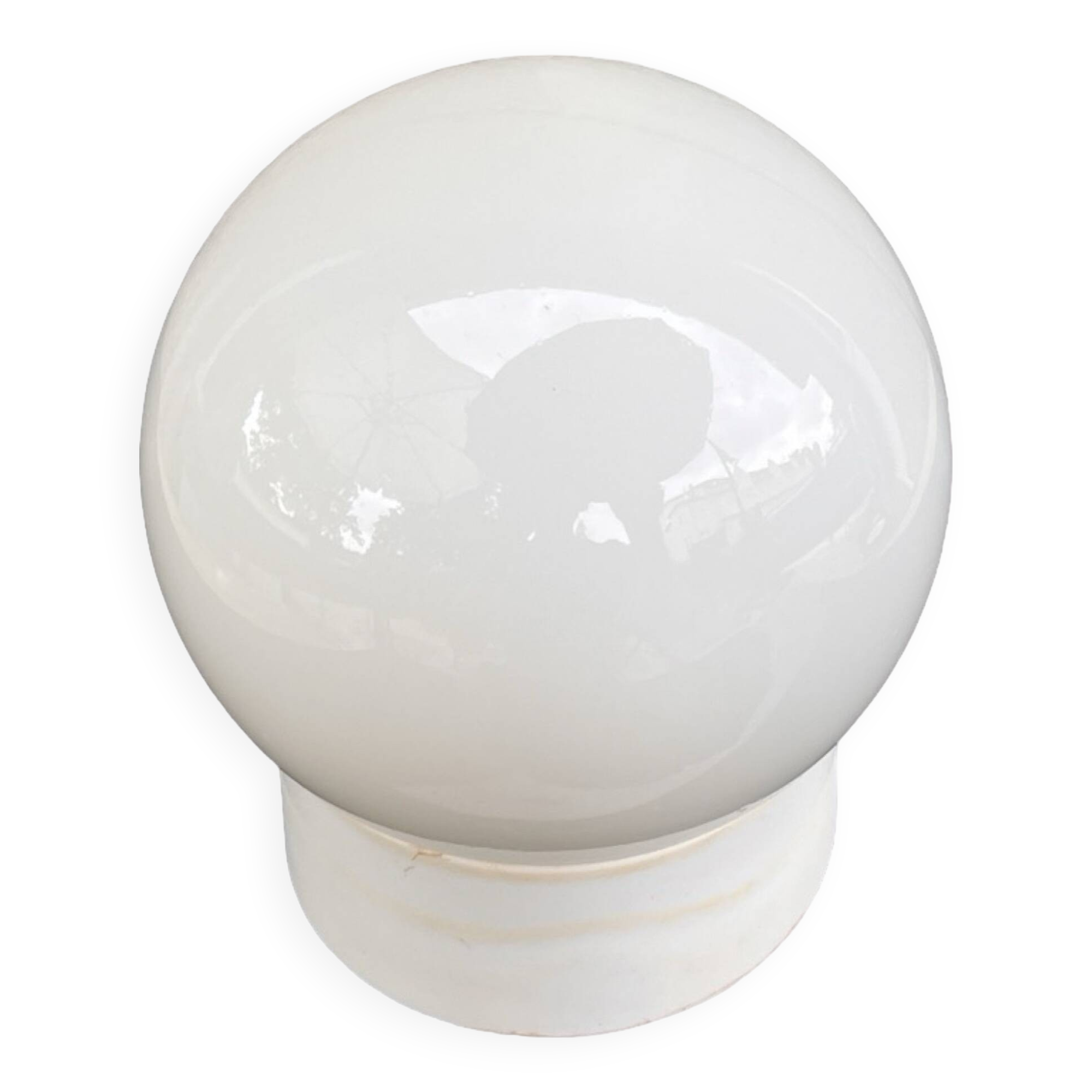 White spherical wall lamp, Elektrosvit Nové Zámky, Czechoslovakia, 1960s.