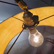 Tripod floor lamp in Matégot style from the 1950s.