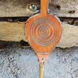 Old bellows in wood & leather pattern concentric circles