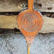 Old bellows in wood & leather pattern concentric circles