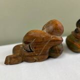 Serres-livres en bois sculpté