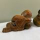 Carved wooden bookends