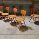 Set of 5 all-wood chairs published by Ton 1960